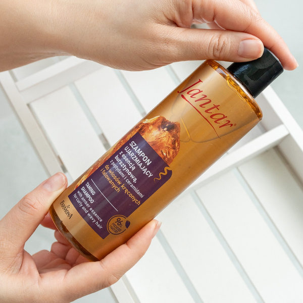 Jantar Ujarzmiający Szampon z Esencją Bursztynową Peptydami i Ceramidami dla Włosów Kręconych i Falowanych 300ml