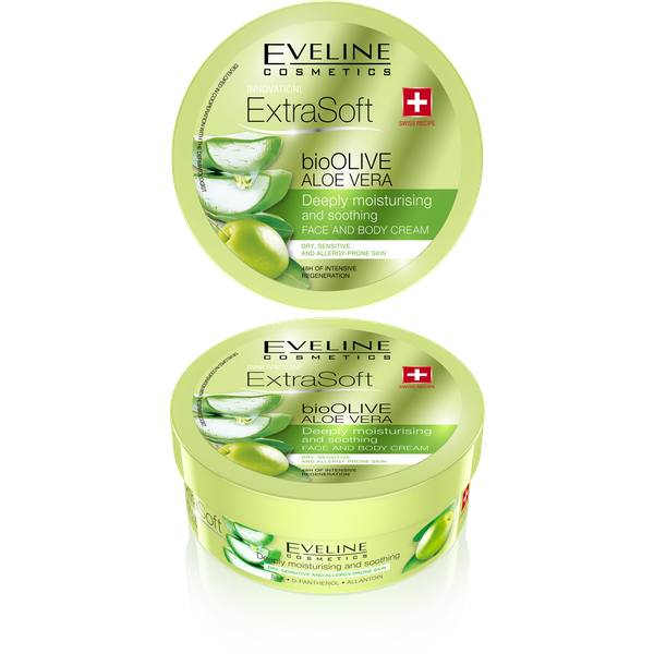 Eveline Soft Bio Olive Aloe Vera Głęboko Nawilżający Krem do Ciała i Twarzy 175ml