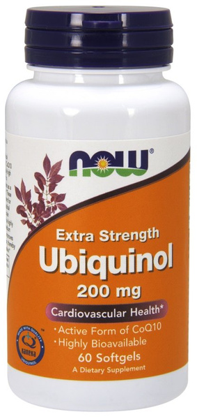NOW Foods Ubiquinol 200mg Active Form of CoQ10 for Energy Support 60 Softgels