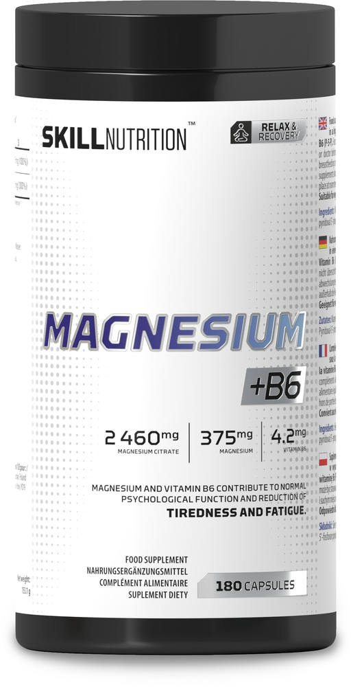 Skill Nutrition Magnesium + B6 Supplement for the Nervous System and Energy 180 Capsules