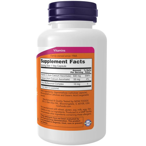 Now Foods Vitamin C-500 Calcium Ascorbate-C Supports Immunity 100 Capsules