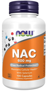 Now Foods NAC with Selenium 600mg N-Acetyl Cysteine Supports Body Detoxification 100 Capsules