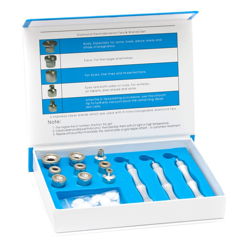 BLCK Professional Diamond Microdermabrasion Heads and Wands Set