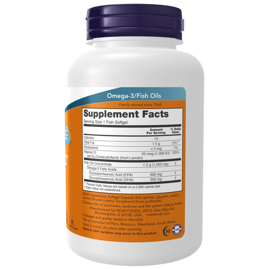 Now Foods Ultra Omega 3-D with Vitamin D-3 Supports Immunity and Brain Function 90 Capsules