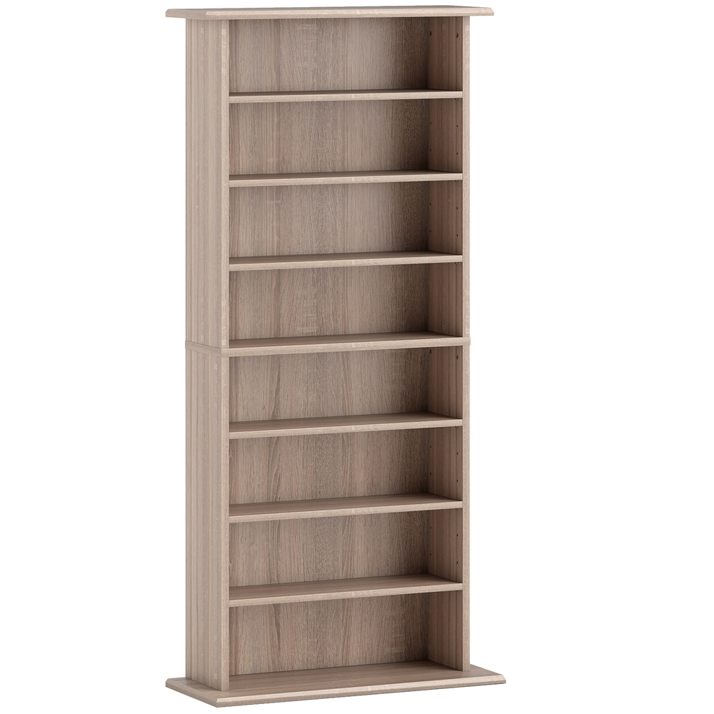 HOMCOM 360 CD Storage Unit - Natural Wood Finish