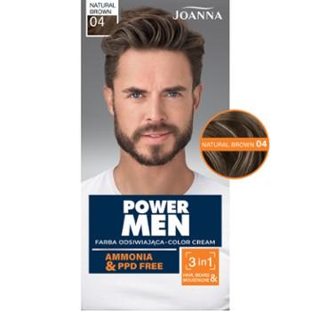 Joanna Power Men Color Cream 3w1 Farba do Włosów dla Mężczyzn Nr 04 Natural Brown 1 Sztuka