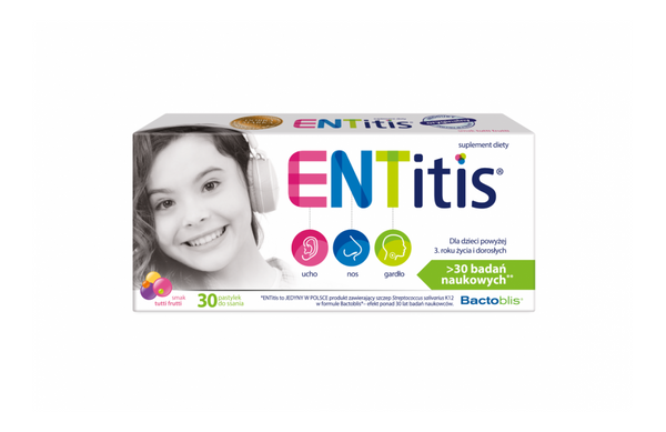 ENTitis Lozenges for Children over 3 Years of Age with Tutti Frutti Flavor 30 Pieces