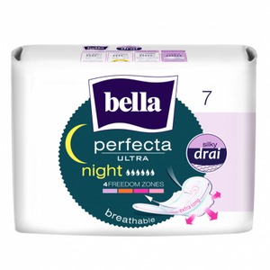 Bella Perfecta Ultra Night Silky Drai Ultracienkie Podpaski Higieniczne 7 Sztuk