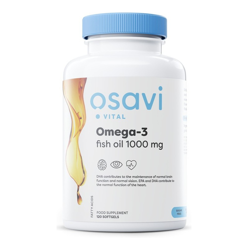 Osavi Omega-3 Fish Oil 1000 mg Molecularly Distilled (Lemon) for Brain and Heart Support 120 Softgels