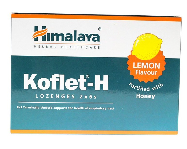 Himalaya Koflet-H Lemon Supports Respiratory Health 12 Lozenges