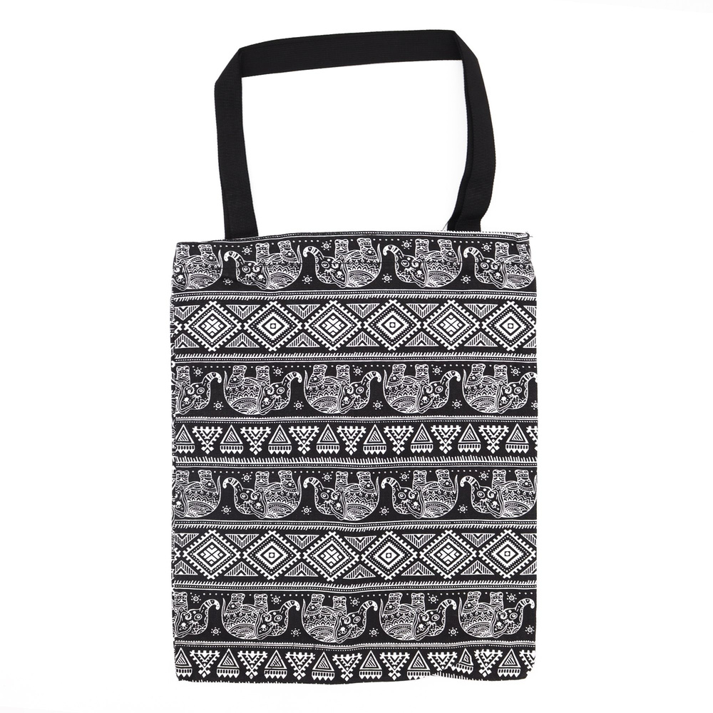 Classic Tote Zipper Bag (Elephants Motiff) 40x34cm