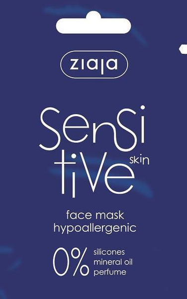 Ziaja Sensitive Hypoallergenic Face Mask Compress Soothing Relief for Sensitive Skin Vegan 7ml