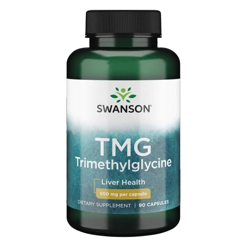 Swanson TMG Trimethylglycine 500mg Aminokwas Wspomaga Wsparcie Zdrowej Wątroby i Układu Krążenia 90 Kapsułek