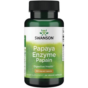 Swanson Papaya Enzyme Papain 100mg Wspomaga Trawienie 90 Kapsułek