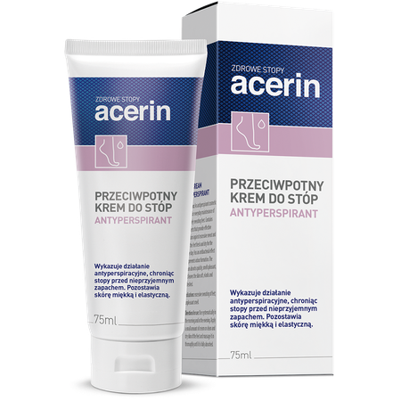 Acerin Antyperspirant Przeciwpotny Krem do Codziennej Pielęgnacji Stóp 75ml