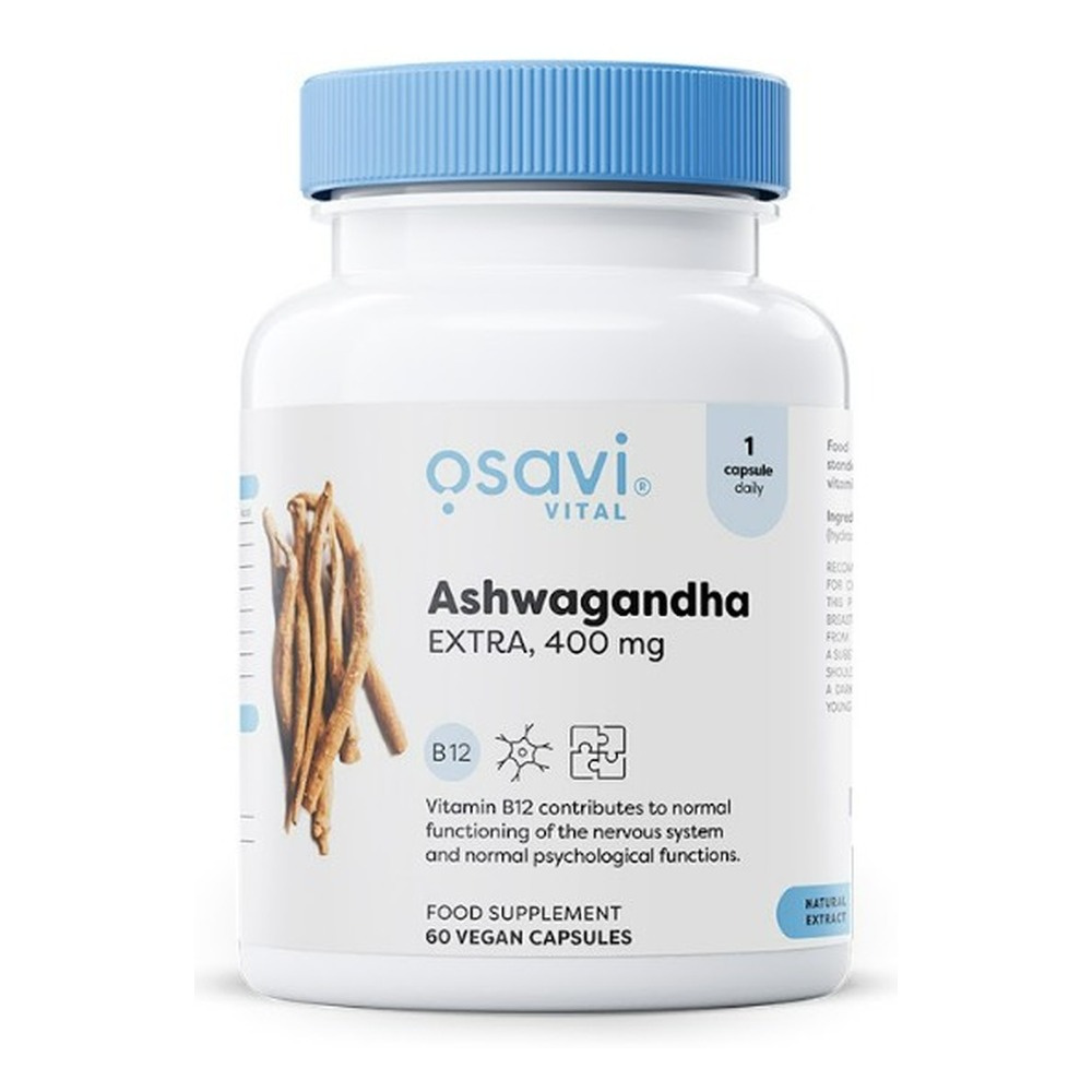 Osavi Ashwagandha Extra 400mg Adaptogen na Wsparcie w Stresie 60 Kapsułek Wegańskich