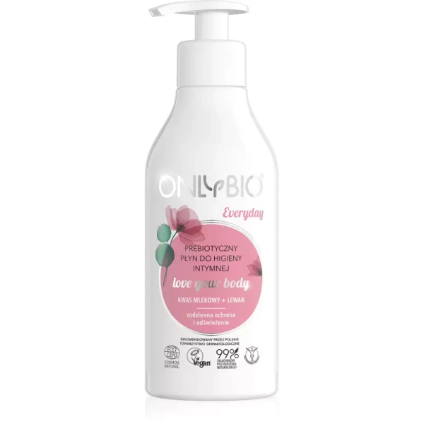 OnlyBio Daily Prebiotic Intimate Hygiene Liquid with Lactic Acid & Levan - 250ml