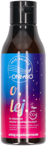 OnlyBio Hair Balance Wegański Olej do Olejowania Włosów Wysokoporowatych 150ml