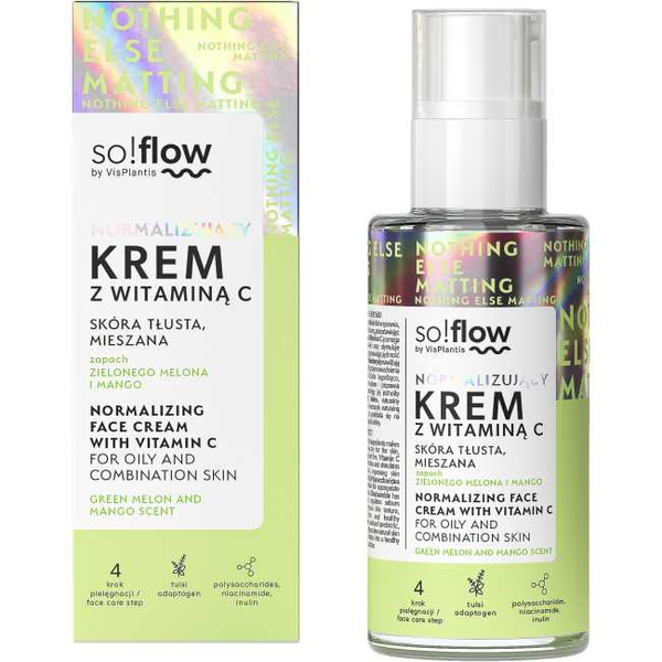 So!Flow Normalizujący Krem z Witaminą C dla Skóry Tłustej i Mieszanej Potrzebujacej Rozświetlenia 50ml