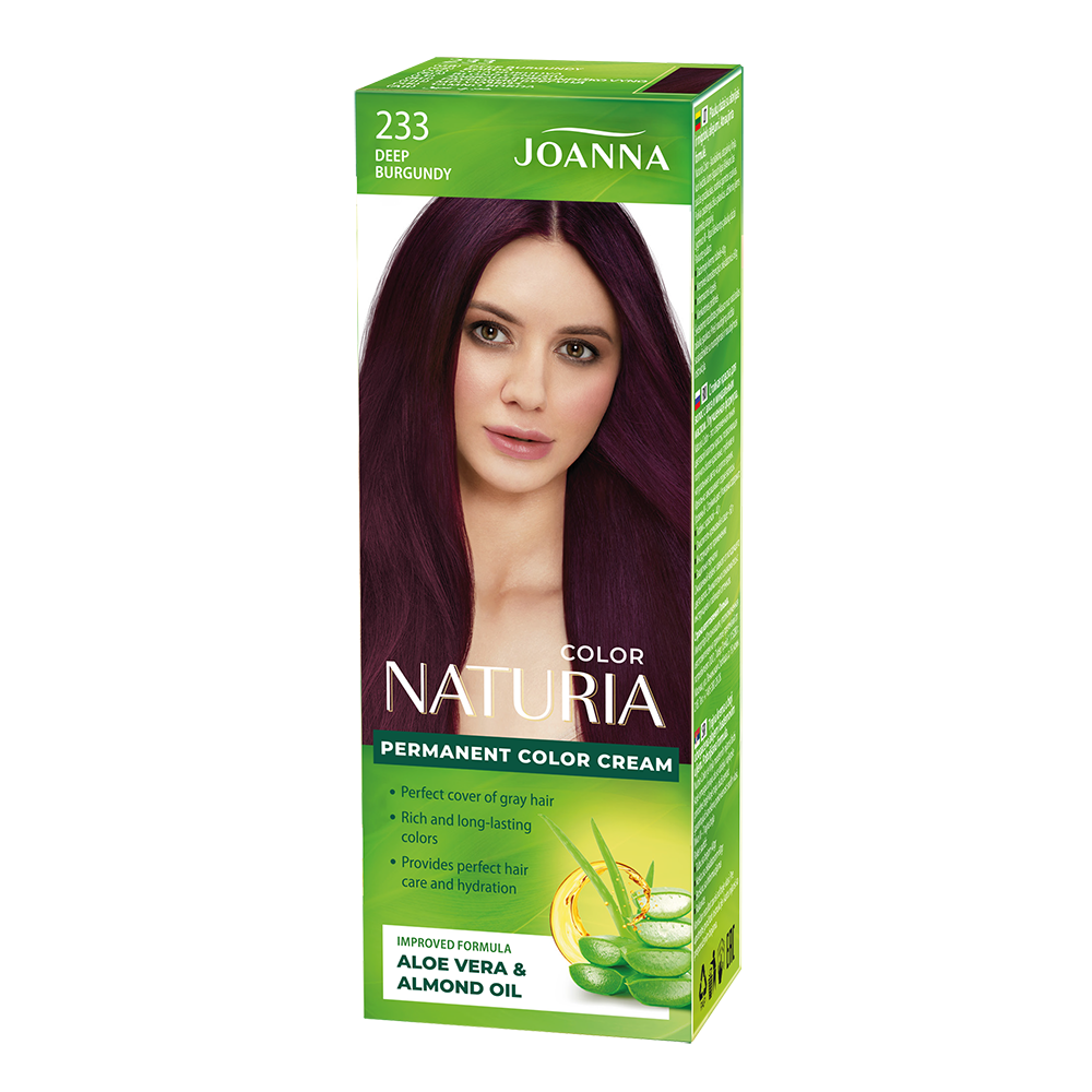 Joanna Naturia Permanent Hair Color Dye Care Shine No. 233 Deep Burgundy 100ml