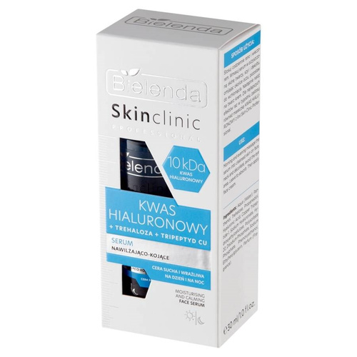 Bielenda Skin Clinic Professional Hyaluronic Acid Moisturizing and Soothing Serum for Dry and Sensitive Skin Day and Night 30ml