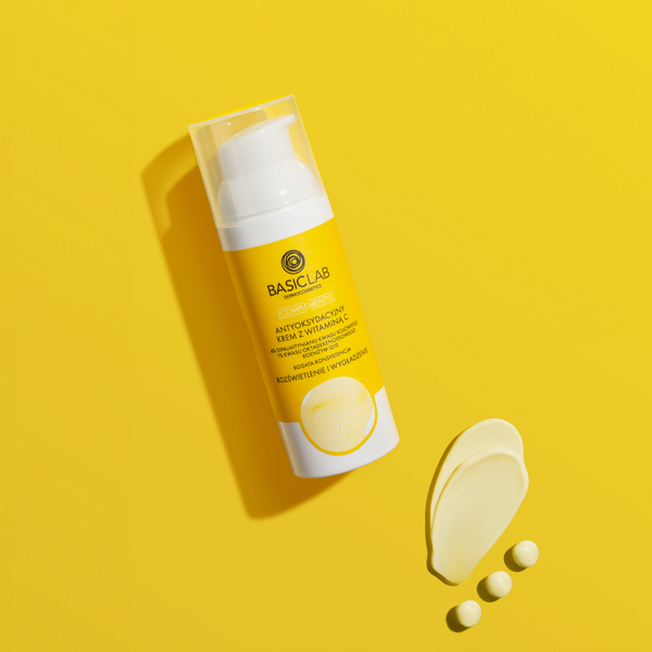 BasicLab Complementis Vitamin C Brightening Antioxidant Cream - Lightweight Day & Night Moisturizer, 50ml