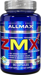 AllMax Nutrition ZMX 2 Advanced Suplement z Cynkiem Magnezem i Witaminą B6 90 Kapsułek