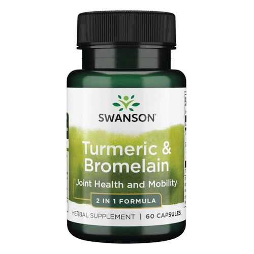 Swanson Turmeric & Bromelain Wspomaga Stawy i Procesy Trawienne 60 Kapsułek
