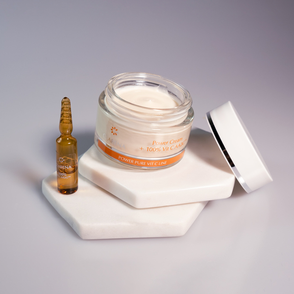 Clarena Power Pure Vitamin C Line: Professional-Grade Brightening Cream with AA2G Technology (50ml + 1.5ml Active Vitamin C)
