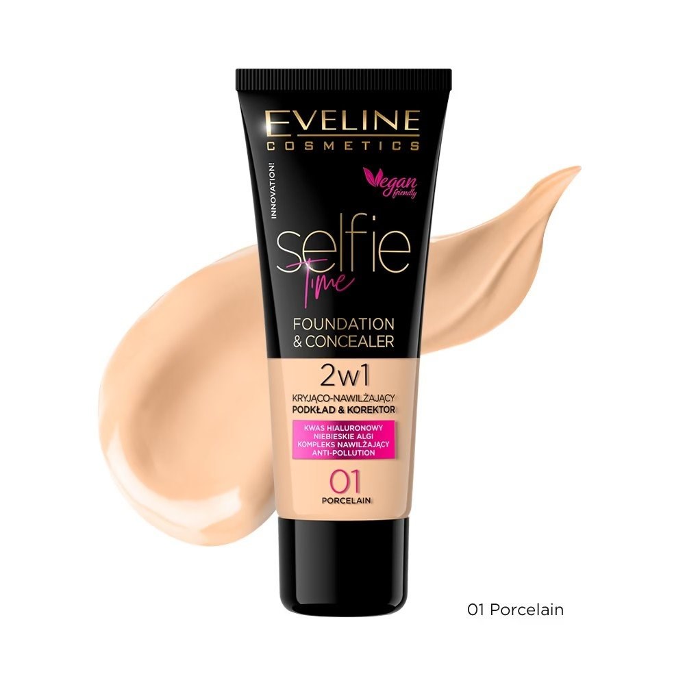 Eveline Selfie Time Kryjacy Nawilżający Podkład Korektor Nr 01 Porcelain 30ml