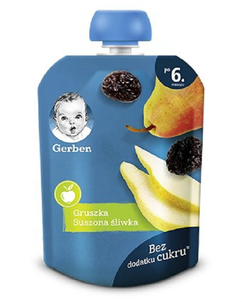 Gerber Deserek Mousse Pear Dried Plum for Babies after 6 Months 80g