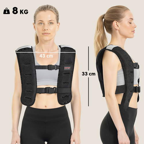 SPORTNOW Weighted Vest, 8 kg Weight Vest with Adjustable Straps, Reflective Strips, Black