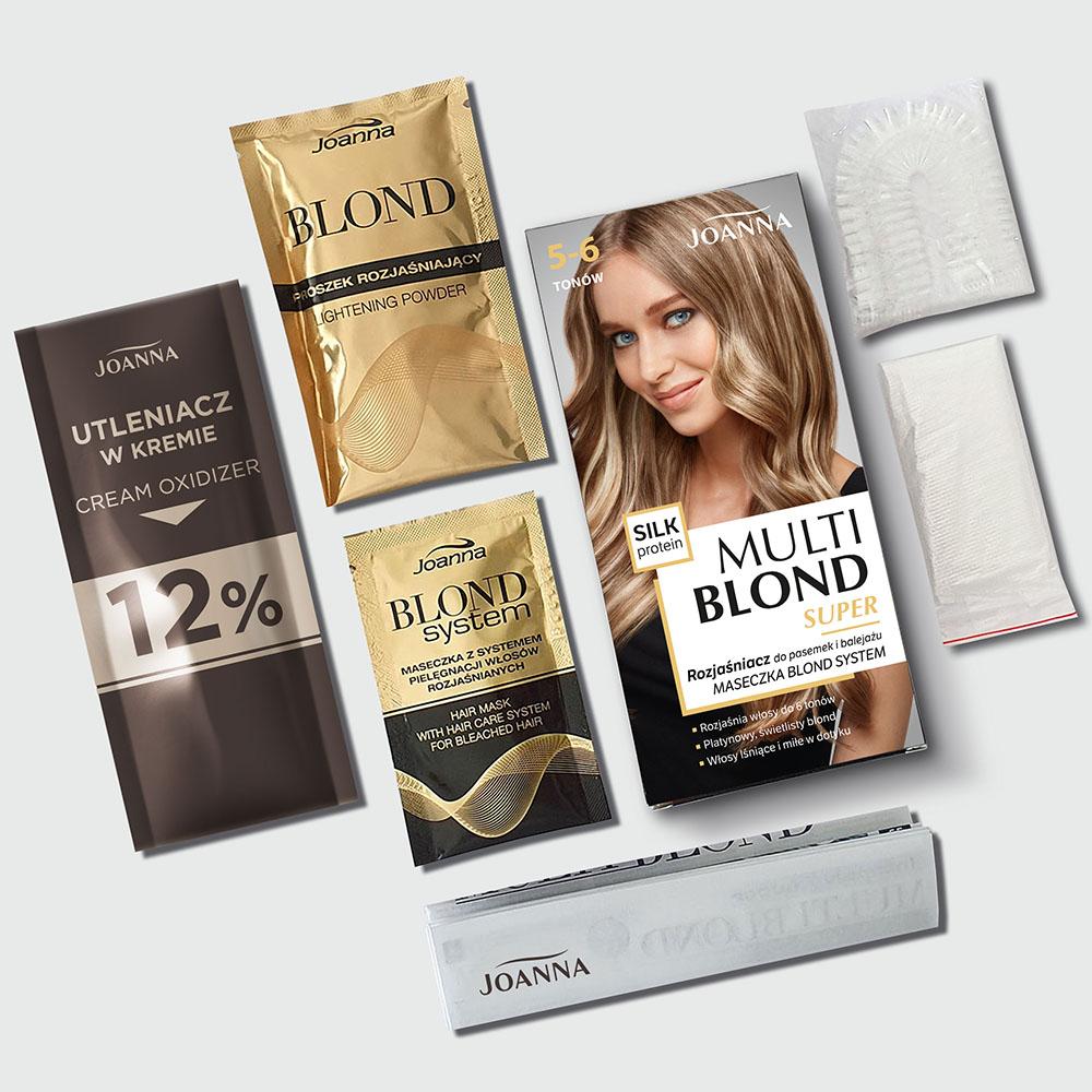 Joanna Multi Blond Hair Lightener 5-6 Tones Silk Protein Luminous Streaks Effect 1 Piece