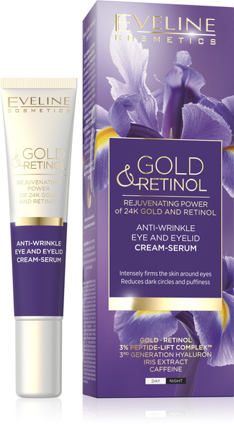 Eveline Gold & Retinol Przeciwzmarszczkowy Krem Serum pod Oczy i na Powieki 20ml