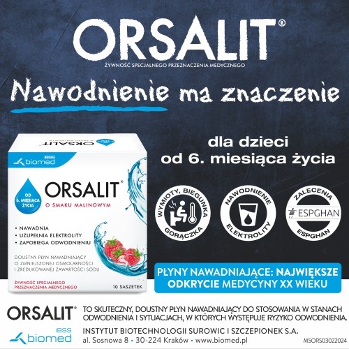 Orsalit Supports Hydration and Replenishes Electrolytes with Raspberry Flavor 10 Sachets
