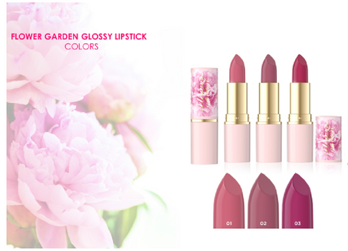 Eveline Flower Garden Moisturizing Lipstick No.3 Vit.E Hyaluronic Acid Vegan 1 Piece