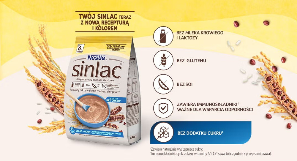 Nestle Sinlac Gluten-free Cereal Product without Added Sugar for Babies after 6 Months of Age 300g Best Before 31.12.25