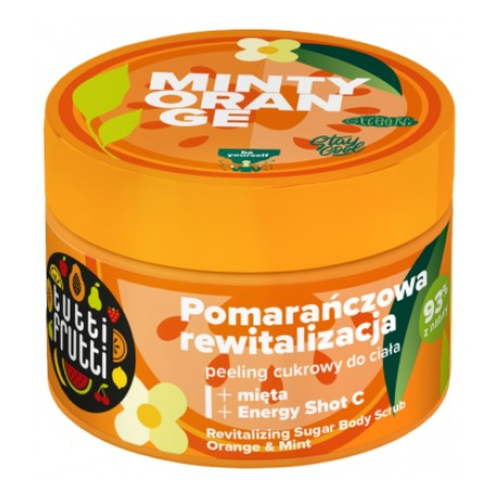 Tutti Frutti Rewitalizujący Peeling Cukrowy do Ciała Pomarańcza i Mięta + Energy Shot C 300g