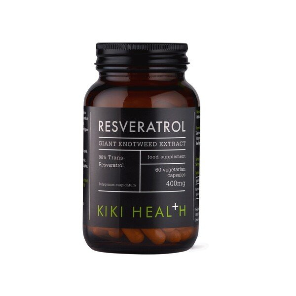 KIKI Health Resveratrol Supplement with Trans-Resveratrol for Antioxidant Support 60 Vcaps