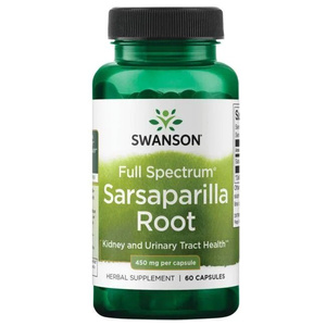 Swanson Full Spectrum Sarsaparilla Root 450mg Kolcorośl Sarsaparyla 60 Kapsułek
