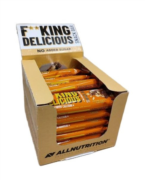 AllNutrition Fitking Delicious Snack Bar Caramel Peanut without Added Sugar 24x40g