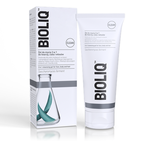 Bioliq Clean Żel 3w1 do Mycia Twarzy, Ciała i Włosów  Neutralizuje Zapach Chloru i Inne Nieprzyjemne Zapachy, 180 ml