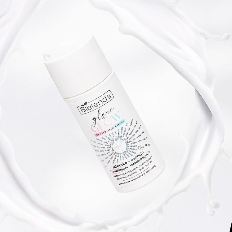 Bielenda Glaze & Glow Moisturizing and Brightening Milk - Glazed Skin Effect Essence for Dry Dull Skin 120ml