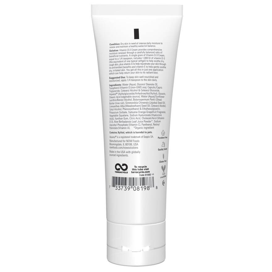 Now Foods Vitamin D-3 Cream for Dry Skin 118ml