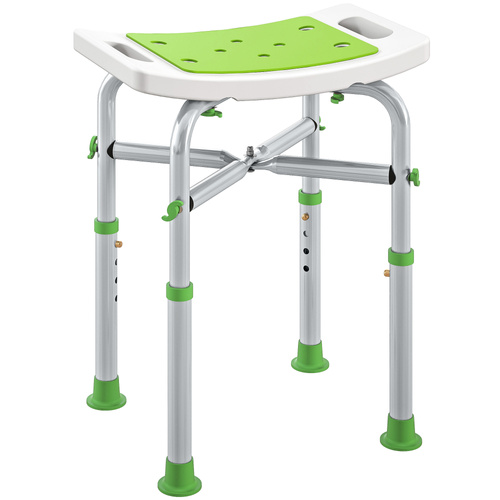 HOMCOM 44-51.5cm Aluminium Frame Shower/Bath Stool - Green