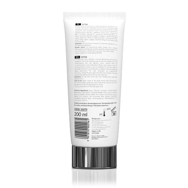 Apis Professional Detox Detoksykująca Maska Żelowa z Węglem z Bambusa i Jonizowanym Srebrem dla Cery Tłustej i Mieszanej 200ml