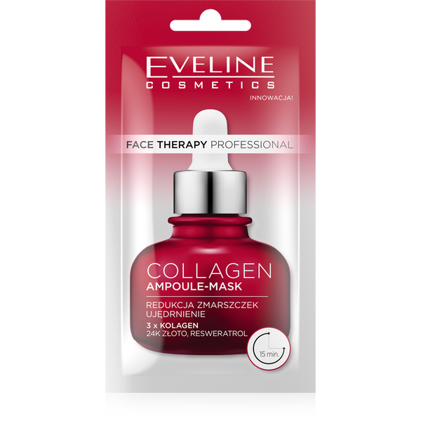 Eveline Face Therapy Professional Ampoule-Mask Collagen Ujędrniająca Maska w Kremie dla Skóry Dojrzałej i Zmęczonej 8ml