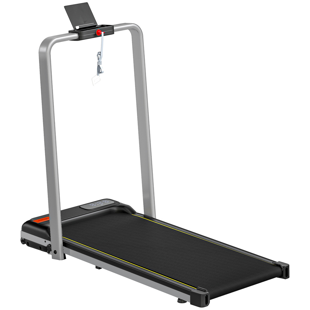 SPORTNOW Folding Walking Treadmill, Under Desk Walking Pad with Incline, Silver Tone