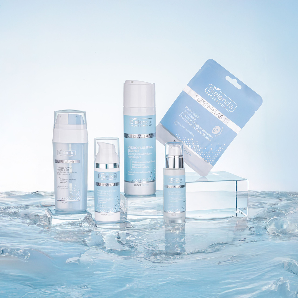 Bielenda Professional Supremelab Hydra Glow Tonizująco-Nawilżająca Esencja z Ekstraktem ze Śluzu Ślimaka dla Skóry Suchej i Odwodnionej 200ml