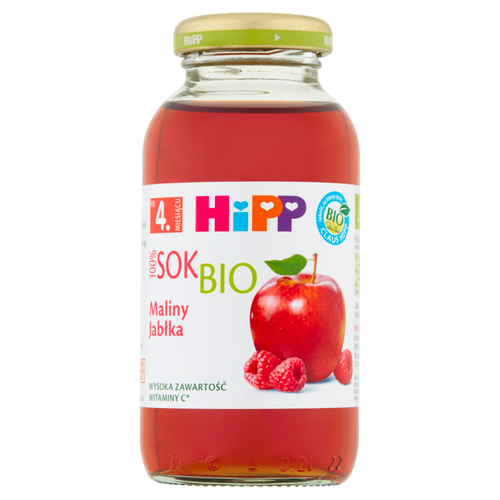 Hipp Bio Juice 100% Raspberries and Apples for Infants after 4th Month 200ml